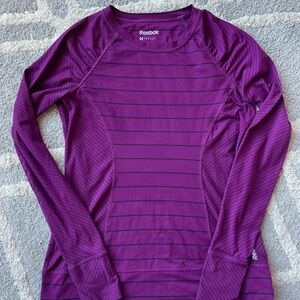 Reebok Purple Fitted Long Sleeve Raglan Sweatshirt